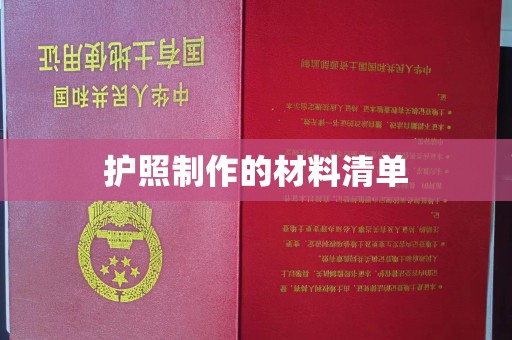 云城护照制作的材料清单