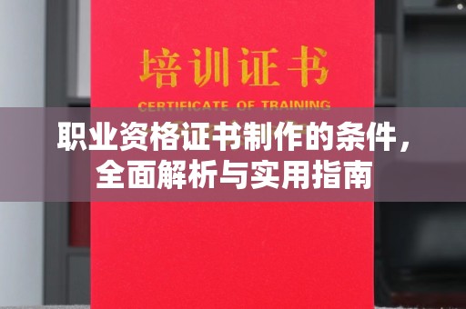 云城职业资格证书制作的条件，全面解析与实用指南